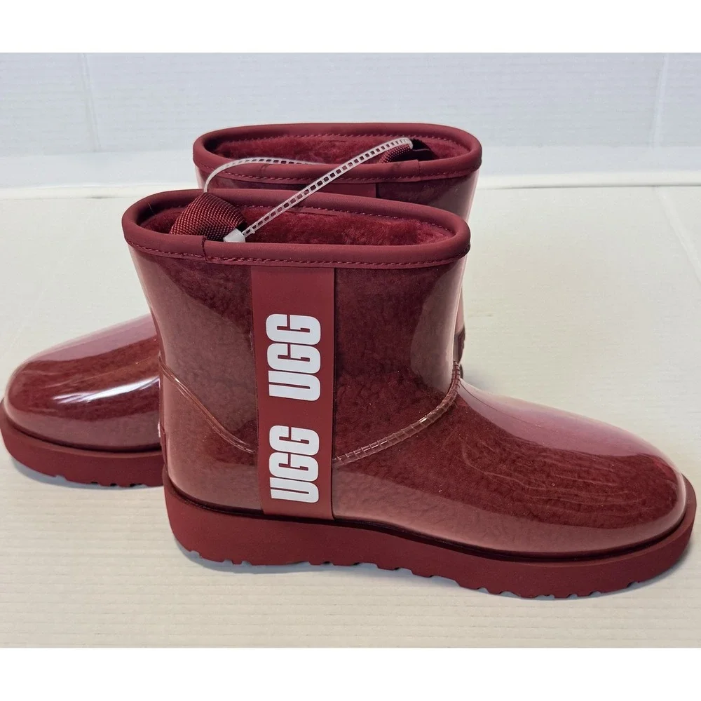 UGG Classic Clear Mini Samba Red Waterproof Boots 1113190 - Women's 7 - NEW NWT